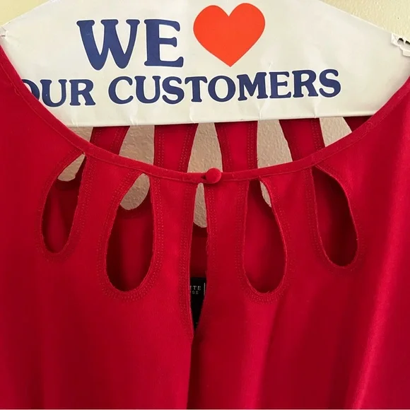 White House Black Market Red and White Dress Size 2 - Picture 5 of 9